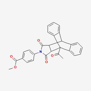molecular formula C28H21NO5 B5065649 methyl 4-(1-acetyl-16,18-dioxo-17-azapentacyclo[6.6.5.0~2,7~.0~9,14~.0~15,19~]nonadeca-2,4,6,9,11,13-hexaen-17-yl)benzoate 