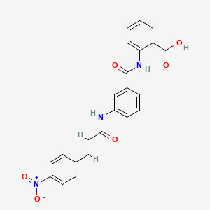 molecular formula C23H17N3O6 B5065656 2-[(3-{[3-(4-nitrophenyl)acryloyl]amino}benzoyl)amino]benzoic acid 
