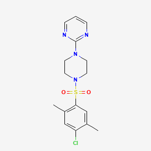 molecular formula C16H19ClN4O2S B5065672 2-{4-[(4-chloro-2,5-dimethylphenyl)sulfonyl]-1-piperazinyl}pyrimidine 