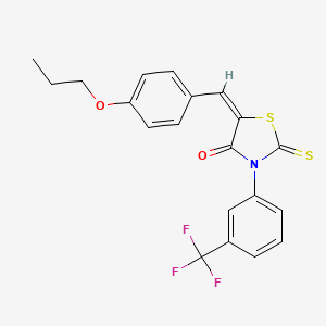 molecular formula C20H16F3NO2S2 B5065733 5-(4-propoxybenzylidene)-2-thioxo-3-[3-(trifluoromethyl)phenyl]-1,3-thiazolidin-4-one 