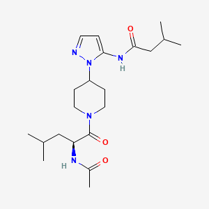 molecular formula C21H35N5O3 B5065738 N-{1-[1-(N-acetyl-L-leucyl)-4-piperidinyl]-1H-pyrazol-5-yl}-3-methylbutanamide 