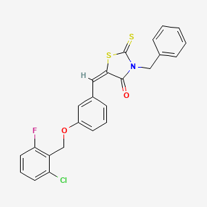 molecular formula C24H17ClFNO2S2 B5065762 3-benzyl-5-{3-[(2-chloro-6-fluorobenzyl)oxy]benzylidene}-2-thioxo-1,3-thiazolidin-4-one 