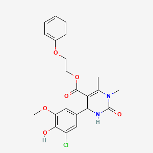 2-Phenoxyethyl 4-(3-chloro-4-hydroxy-5-methoxyphenyl)-1,6-dimethyl-2-oxo-1,2,3,4-tetrahydropyrimidine-5-carboxylate