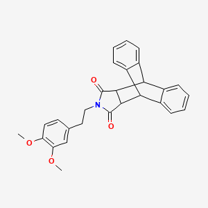 molecular formula C28H25NO4 B5065778 17-[2-(3,4-dimethoxyphenyl)ethyl]-17-azapentacyclo[6.6.5.0~2,7~.0~9,14~.0~15,19~]nonadeca-2,4,6,9,11,13-hexaene-16,18-dione 