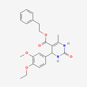 2-phenylethyl 4-(4-ethoxy-3-methoxyphenyl)-6-methyl-2-oxo-1,2,3,4-tetrahydro-5-pyrimidinecarboxylate