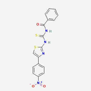 molecular formula C17H12N4O3S2 B5065802 N-({[4-(4-nitrophenyl)-1,3-thiazol-2-yl]amino}carbonothioyl)benzamide 