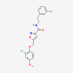 molecular formula C20H18ClFN2O4 B5065810 5-[(2-chloro-4-methoxyphenoxy)methyl]-N-[2-(3-fluorophenyl)ethyl]-3-isoxazolecarboxamide 