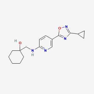 molecular formula C17H22N4O2 B5065813 1-({[5-(3-cyclopropyl-1,2,4-oxadiazol-5-yl)-2-pyridinyl]amino}methyl)cyclohexanol 