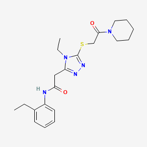 molecular formula C21H29N5O2S B5065831 2-(4-ethyl-5-{[2-oxo-2-(1-piperidinyl)ethyl]thio}-4H-1,2,4-triazol-3-yl)-N-(2-ethylphenyl)acetamide 