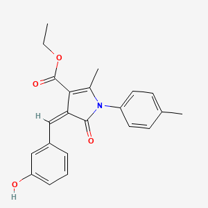 molecular formula C22H21NO4 B5065838 ethyl 4-(3-hydroxybenzylidene)-2-methyl-1-(4-methylphenyl)-5-oxo-4,5-dihydro-1H-pyrrole-3-carboxylate 