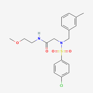 molecular formula C19H23ClN2O4S B5065859 N~2~-[(4-chlorophenyl)sulfonyl]-N~1~-(2-methoxyethyl)-N~2~-(3-methylbenzyl)glycinamide 