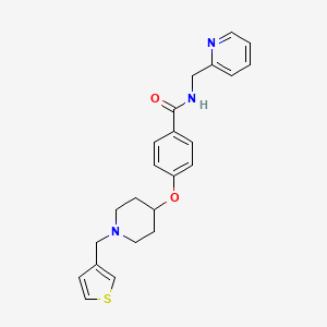 molecular formula C23H25N3O2S B5065879 N-(2-pyridinylmethyl)-4-{[1-(3-thienylmethyl)-4-piperidinyl]oxy}benzamide 