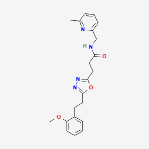 molecular formula C21H24N4O3 B5065911 3-{5-[2-(2-methoxyphenyl)ethyl]-1,3,4-oxadiazol-2-yl}-N-[(6-methyl-2-pyridinyl)methyl]propanamide 