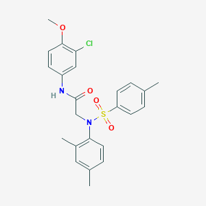 molecular formula C24H25ClN2O4S B5066010 N~1~-(3-chloro-4-methoxyphenyl)-N~2~-(2,4-dimethylphenyl)-N~2~-[(4-methylphenyl)sulfonyl]glycinamide 