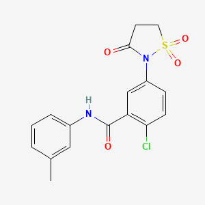 molecular formula C17H15ClN2O4S B5066045 2-chloro-5-(1,1-dioxido-3-oxo-2-isothiazolidinyl)-N-(3-methylphenyl)benzamide 