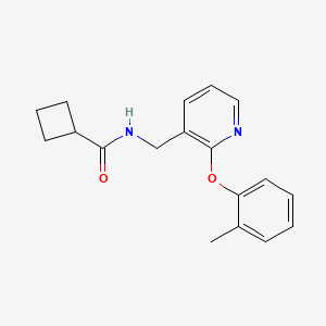 molecular formula C18H20N2O2 B5066053 N-{[2-(2-methylphenoxy)-3-pyridinyl]methyl}cyclobutanecarboxamide 