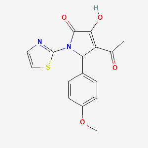 molecular formula C16H14N2O4S B5066060 4-acetyl-3-hydroxy-5-(4-methoxyphenyl)-1-(1,3-thiazol-2-yl)-1,5-dihydro-2H-pyrrol-2-one 