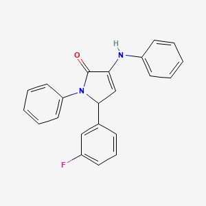 molecular formula C22H17FN2O B5066069 3-anilino-5-(3-fluorophenyl)-1-phenyl-1,5-dihydro-2H-pyrrol-2-one 