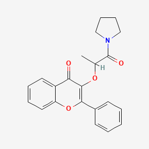 3-[1-methyl-2-oxo-2-(1-pyrrolidinyl)ethoxy]-2-phenyl-4H-chromen-4-one