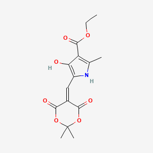 ethyl 5-[(2,2-dimethyl-4,6-dioxo-1,3-dioxan-5-ylidene)methyl]-4-hydroxy-2-methyl-1H-pyrrole-3-carboxylate