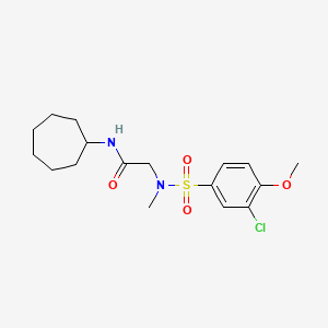 molecular formula C17H25ClN2O4S B5066086 N~2~-[(3-chloro-4-methoxyphenyl)sulfonyl]-N~1~-cycloheptyl-N~2~-methylglycinamide 
