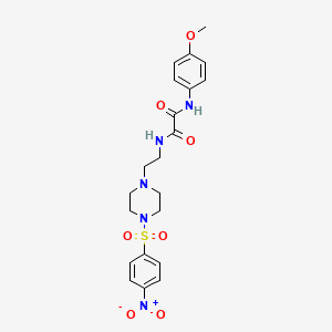 molecular formula C21H25N5O7S B5066096 N-(4-methoxyphenyl)-N'-(2-{4-[(4-nitrophenyl)sulfonyl]-1-piperazinyl}ethyl)ethanediamide 