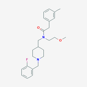 molecular formula C25H33FN2O2 B5066140 N-{[1-(2-fluorobenzyl)-4-piperidinyl]methyl}-N-(2-methoxyethyl)-2-(3-methylphenyl)acetamide 