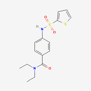 molecular formula C15H18N2O3S2 B5066152 N,N-diethyl-4-[(2-thienylsulfonyl)amino]benzamide 