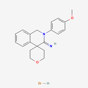 molecular formula C20H23BrN2O2 B5066169 2-(4-methoxyphenyl)-1,2,2',3',5',6'-hexahydro-3H-spiro[isoquinoline-4,4'-pyran]-3-imine hydrobromide 