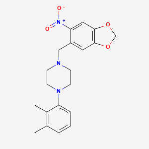 molecular formula C20H23N3O4 B5066171 1-(2,3-dimethylphenyl)-4-[(6-nitro-1,3-benzodioxol-5-yl)methyl]piperazine 