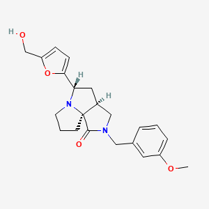 molecular formula C22H26N2O4 B5066198 (3aS*,5S*,9aS*)-5-[5-(hydroxymethyl)-2-furyl]-2-(3-methoxybenzyl)hexahydro-7H-pyrrolo[3,4-g]pyrrolizin-1(2H)-one 