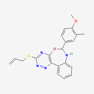 molecular formula C21H20N4O2S B5066240 3-(allylthio)-6-(4-methoxy-3-methylphenyl)-6,7-dihydro[1,2,4]triazino[5,6-d][3,1]benzoxazepine 
