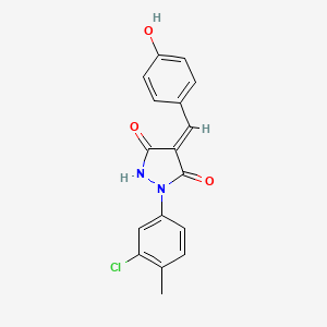 molecular formula C17H13ClN2O3 B5066243 1-(3-chloro-4-methylphenyl)-4-(4-hydroxybenzylidene)-3,5-pyrazolidinedione 