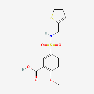 molecular formula C13H13NO5S2 B5066257 2-methoxy-5-{[(2-thienylmethyl)amino]sulfonyl}benzoic acid 