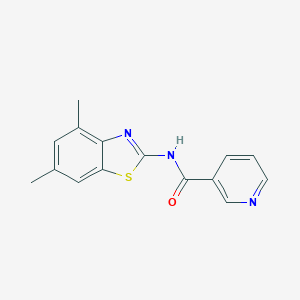molecular formula C15H13N3OS B506626 N-(4,6-dimethyl-1,3-benzothiazol-2-yl)pyridine-3-carboxamide CAS No. 757206-98-7