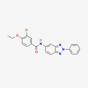 molecular formula C21H17BrN4O2 B5066288 3-bromo-4-ethoxy-N-(2-phenyl-2H-1,2,3-benzotriazol-5-yl)benzamide 