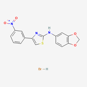 N-1,3-benzodioxol-5-yl-4-(3-nitrophenyl)-1,3-thiazol-2-amine hydrobromide