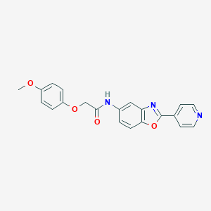 molecular formula C21H17N3O4 B506634 2-(4-methoxyphenoxy)-N-(2-pyridin-4-yl-1,3-benzoxazol-5-yl)acetamide CAS No. 292058-98-1