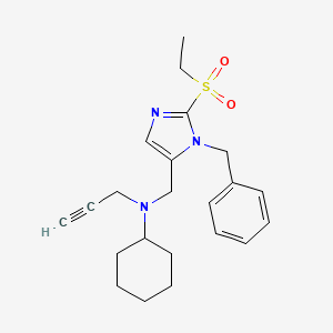 molecular formula C22H29N3O2S B5066343 N-{[1-benzyl-2-(ethylsulfonyl)-1H-imidazol-5-yl]methyl}-N-2-propyn-1-ylcyclohexanamine 