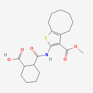 molecular formula C20H27NO5S B5066355 2-({[3-(methoxycarbonyl)-4,5,6,7,8,9-hexahydrocycloocta[b]thien-2-yl]amino}carbonyl)cyclohexanecarboxylic acid 