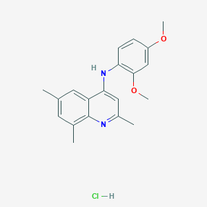molecular formula C20H23ClN2O2 B5066390 N-(2,4-dimethoxyphenyl)-2,6,8-trimethyl-4-quinolinamine hydrochloride 