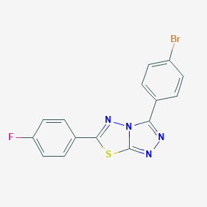 molecular formula C15H8BrFN4S B506640 3-(4-Bromophenyl)-6-(4-fluorophenyl)[1,2,4]triazolo[3,4-b][1,3,4]thiadiazole CAS No. 305336-67-8