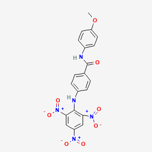 molecular formula C20H15N5O8 B5066405 N-(4-methoxyphenyl)-4-[(2,4,6-trinitrophenyl)amino]benzamide 