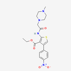 molecular formula C20H24N4O5S B5066457 ethyl 2-{[(4-methyl-1-piperazinyl)acetyl]amino}-4-(4-nitrophenyl)-3-thiophenecarboxylate 