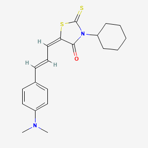molecular formula C20H24N2OS2 B5066496 3-cyclohexyl-5-{3-[4-(dimethylamino)phenyl]-2-propen-1-ylidene}-2-thioxo-1,3-thiazolidin-4-one 
