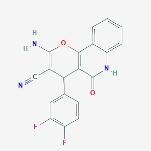molecular formula C19H11F2N3O2 B5066532 2-amino-4-(3,4-difluorophenyl)-5-oxo-5,6-dihydro-4H-pyrano[3,2-c]quinoline-3-carbonitrile 