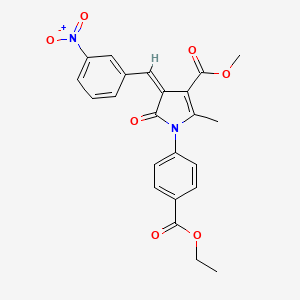 molecular formula C23H20N2O7 B5066565 methyl 1-[4-(ethoxycarbonyl)phenyl]-2-methyl-4-(3-nitrobenzylidene)-5-oxo-4,5-dihydro-1H-pyrrole-3-carboxylate 