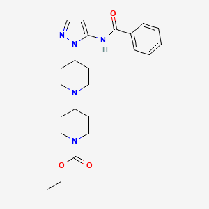 molecular formula C23H31N5O3 B5066569 ethyl 4-[5-(benzoylamino)-1H-pyrazol-1-yl]-1,4'-bipiperidine-1'-carboxylate 