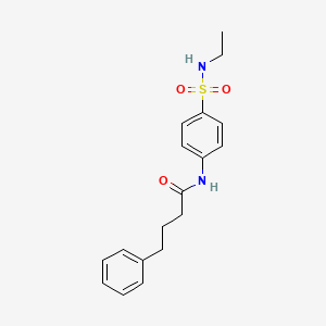 molecular formula C18H22N2O3S B5066597 N-{4-[(ethylamino)sulfonyl]phenyl}-4-phenylbutanamide 