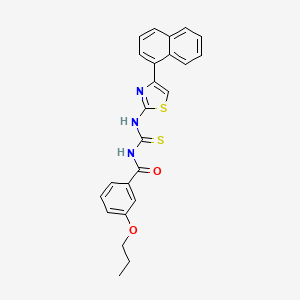 molecular formula C24H21N3O2S2 B5066606 N-({[4-(1-naphthyl)-1,3-thiazol-2-yl]amino}carbonothioyl)-3-propoxybenzamide 